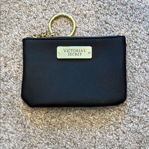 Victoria's Secret Black Pouch with Gold Keyring